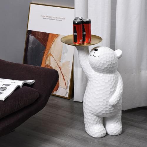 Modern New Bear Figurine Home Decor Large Landing Decoration Statue Sculpture Living Room Porch Ornaments Storage Rack Creative