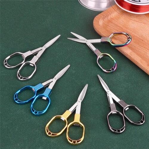 Zinc Alloy Stretch Folding Scissors Keychain Fishing Scissor Cutter Tool DIY Cross-stitch Embroidery Tailor Paper Cutting Shears