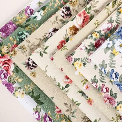 Polyester cotton plant printing canvas fabric, luggage table cloth sofa fabric dress fabric fabric by the yard