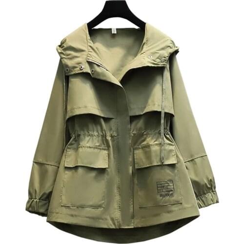 2021 New Trench Coat Women New Spring Autumn Short Outwear Female Windbreaker Womens Loose Plus Size Casual Tops Overcoat T162