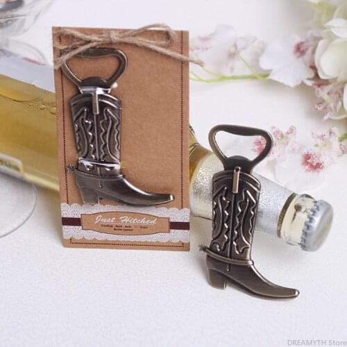 European style wedding gift in return, alloy cowboy boots, beer bottle opener, shoe bottle opener, wine opener 20 pcs
