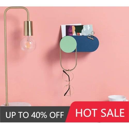 Nordic Style Entrance Shelf Bathroom Supplies Rack Nail-free and Punch-free Bag Holder Key Holder Home Storage Rack