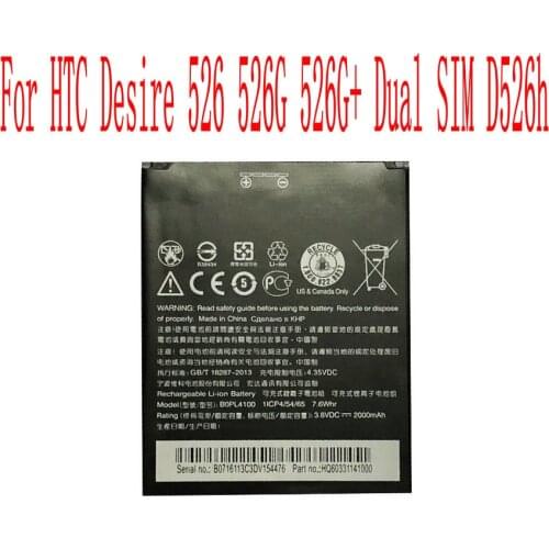 High Quality 2000mAh BOPL4100 Battery For HTC Desire 526 526G 526G+ Dual SIM D526h Cell Phone