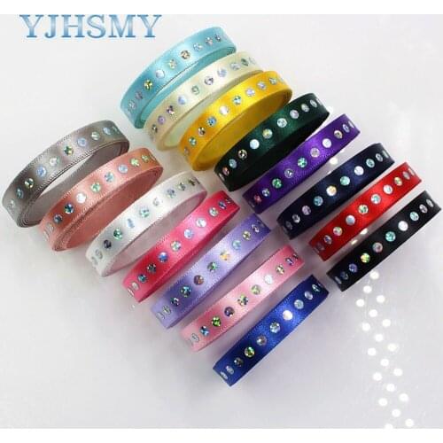 YJHSMY D-18411-608,10 mm 2 Yards Pure Ribbon white Sequin Ribbon Ribbon Wedding Accessories DIY Handmade Material