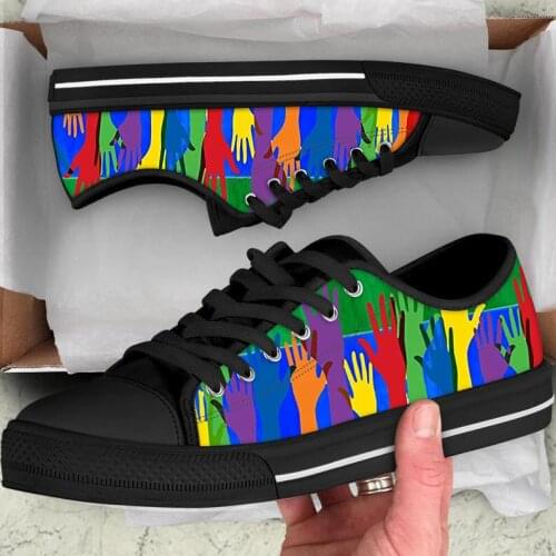 ELVISWORDS Pride Lgbt Friends Women‘s Sneakers Shoes Woman Colorful Ladies Comfortable Low Style Canvas Vulcanized Shoes Girls