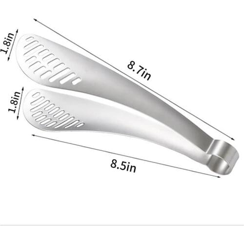 1PCS Larger Stainless Steel Food Tong Creative Nonslip Food Serving Tong Kitchen Tong BBQ Salad Grilling Tong DIY Cooking Tool