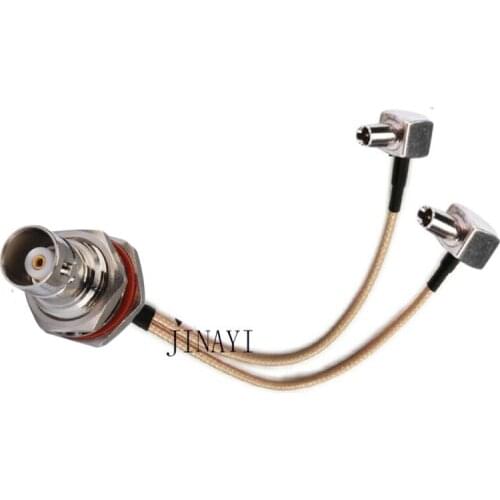 10pcs BNC Female O-ring to 2 TS9 Male RA Connector RF RG316 Pigtail Y Extension Cable 10/15/20/30/50cm /1m