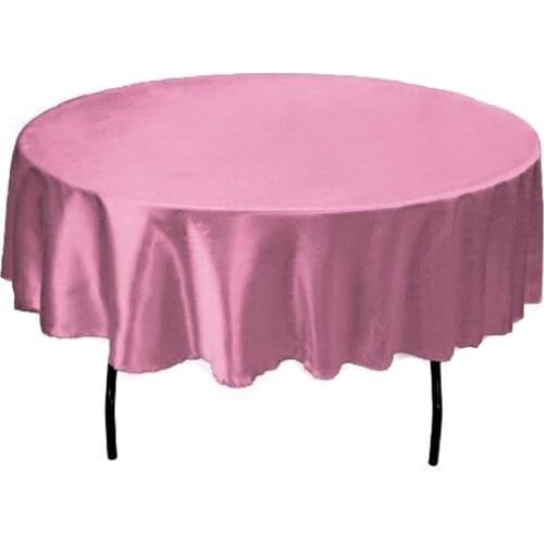 145cm Satin Table Cloth Round Tablecloth fabric Table Cover For Home Wedding restaurant Party Christmas Decoration purple pink