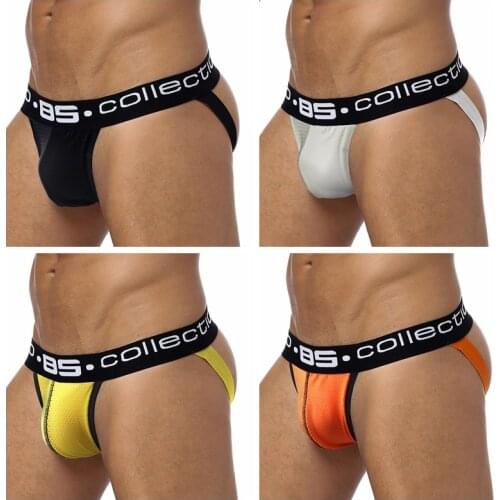 4PC/LOT New Arrival Breathable Male Underwear Jockstrap G-strings Men thong Sexy Male panties Briefs Gay men underwear