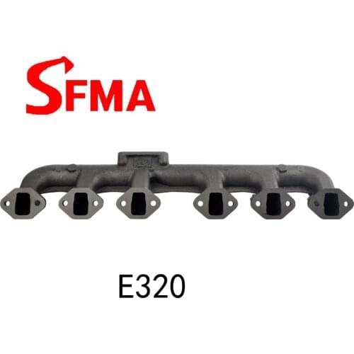 Free shipping for Excavator fittings E320B/C S6K exhaust branch engine Cast steel
