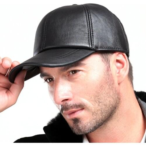 Hot selling gorras hombre snapback 2020 new winter Sheepskin hat genuine leather warm adjustable baseball cap for man caps