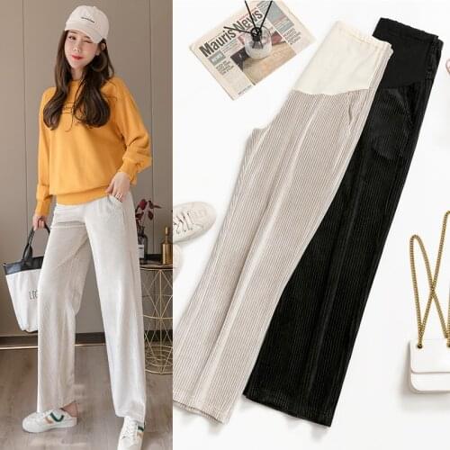 Maternity Pants 2021 Spring Autumn New Casual Loose Wide Leg Pants for Pregnant Women Pregnancy Clothing Maternity Trousers New