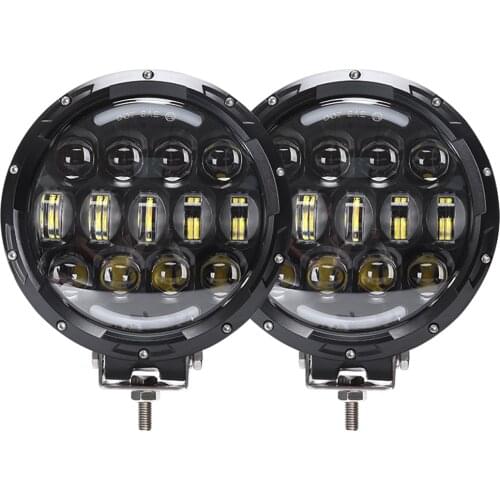 Black 105W 7 Inch LED Work Light High/Low beam OffRoad Fog Driving Light Roof Bar Bumper for Jeep/4x4/Truck/SUV/Cabin/Boat