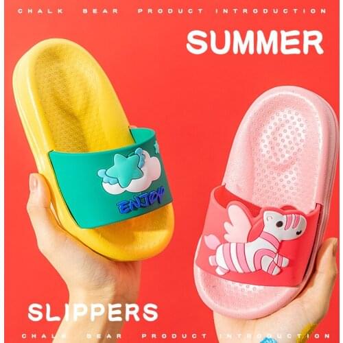 Childrens slippers summer 2021 new cute cartoon pony unicorn boys and girls bathing home childrens sandals and slippers