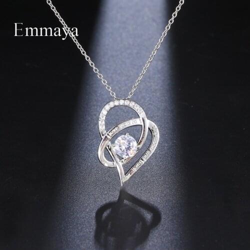Emmaya Ingenious Heart Shape Design Necklace Irregular Shape Modern Style Jewelry With Shiny Cubic Zircon For Women Lovely Gift