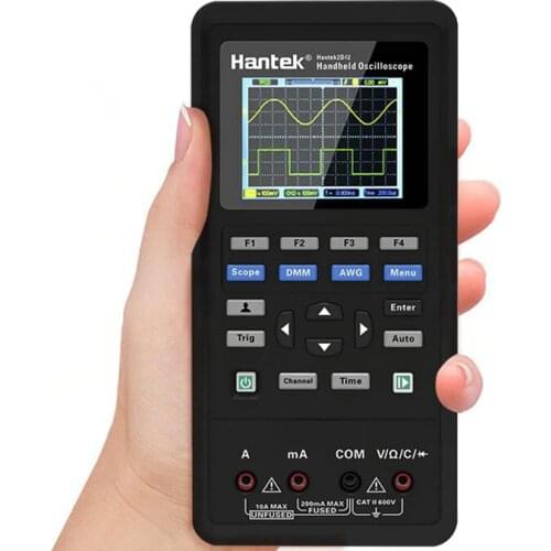 Hantek 3in1Handheld Digital Oscilloscope 2 Channels Waveform Generator LCD USB Multimeter 40Mhz 70Mhz 2D72 2D42 LCD Test Tool