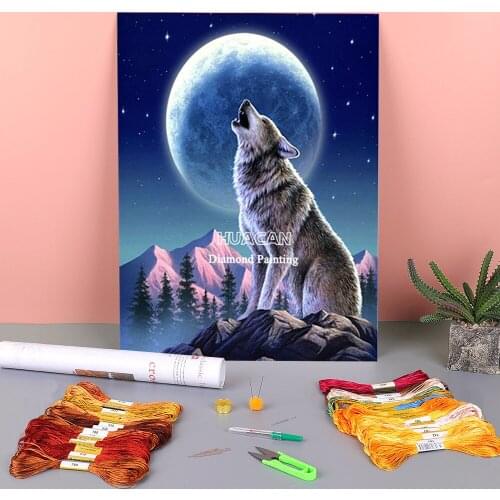 Wolf Animal Printed Canvas 11CT Cross Stitch Embroidery Full Kit DMC Threads Handmade Hobby Craft Needlework Design Decor
