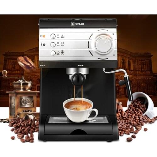 Donlim italian espresso cafe machine household semi-automatic pump steam coffee maker high pressure 20Bar cappuccino DL-KF6001