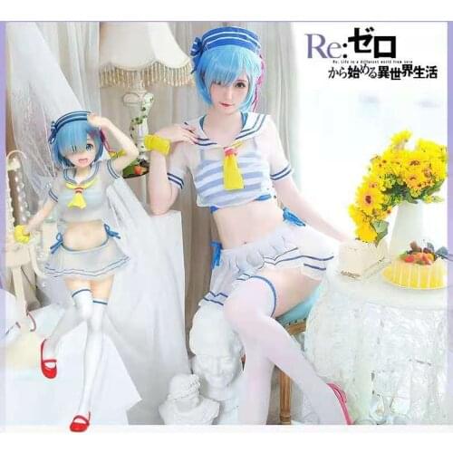 Anime Re Life in a different world from zero Cosplay Rem Swimsuit Marine Ver Costume Women Re Zero Cosplay Ram