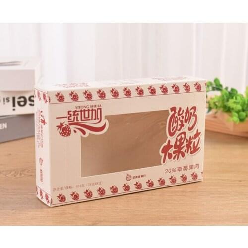 Matte Lamination 350gsm white paper packaging top bottom full over lap box with window ---PX11493