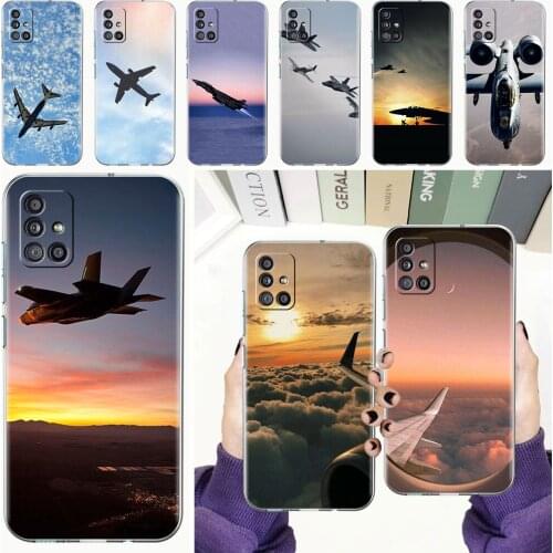 Soft Phone Case For Samsung Galaxy A51 A21s A71 A12 A31 A52 A41 A32 A02s A11 A72 A42 Clear Back Cover Aircraft Plane Airplane