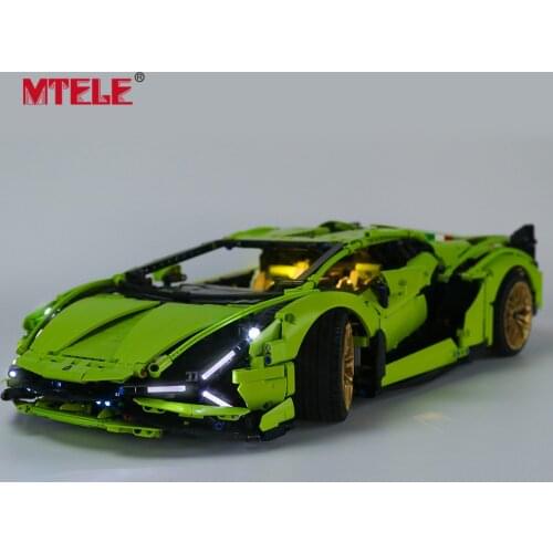MTELE Brand LED Light Up Kit For Technic Lambogini Sián FKP 37 Toys Compatible With 42115