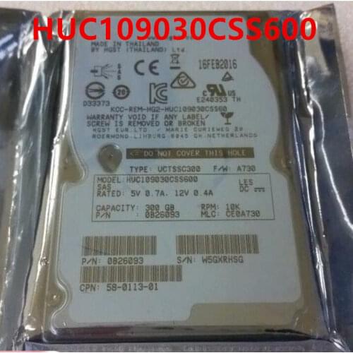 Original New HDD For Hgst 300GB 2.5" SAS 64MB 10000RPM For Internal HDD For Server HDD For HUC109030CSS60