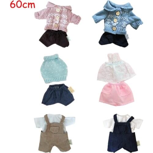 45cm/60cm Doll Clothes for Bunny Cats Bears Plush Toys Dress Skirt Sweater Accessories for BJD Dolls Clothes Play House Kids Toy