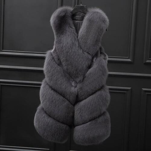 Coat Autumn Winter Warm Sleeveless Coats Women Vintage Slim Waistcoat Real Fox Fur Vest Chalecos Para Mujer ZL680