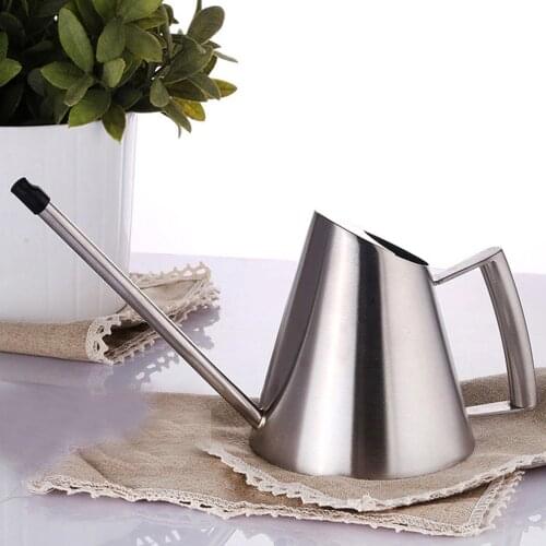Stainless Steel Watering Pot 1500ml Long Mouth Watering Can Brushed Planting Sprinkler Narrow necked Flower Pot Device