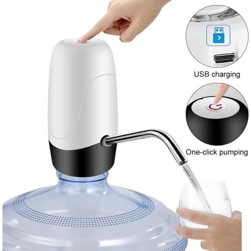 Portable Mini Push-button Rechargeable Electric Dispenser Water Pump with USB Cable and 304 Stainless Steel Tube for Barrelled