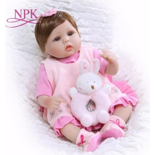 NPK New 18 Inches 42cm Silicone Doll Reborn Baby Kids Toys Girls Gift bebe Dolls brinquedos dolls Xmas gifts for