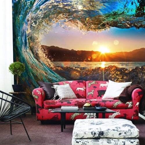 Modern Large Photo Murals Wall Wallpapers 3D Stereo Sunset Sundown Landscape Living Room Coffee Wall Background Import Wallpaper