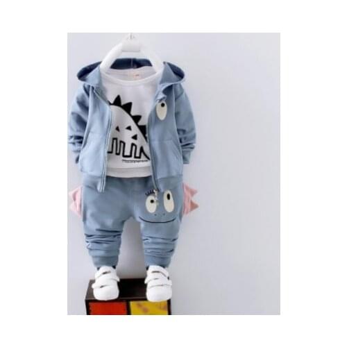 Baby boys spring autumn clothing set kids fashion cartoon t-shirt+coat+pants 3pcs toddler boys high quality outfits