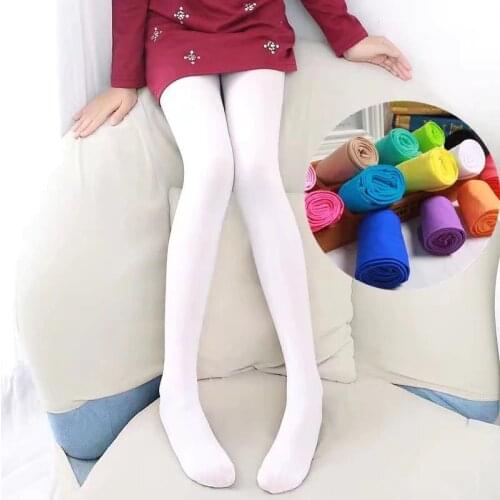 2020 Spring Candy Color Kids Pantyhose Ballet Dance Tights for Girls Stocking Children Velvet Solid White Pantyhose Girls Tights