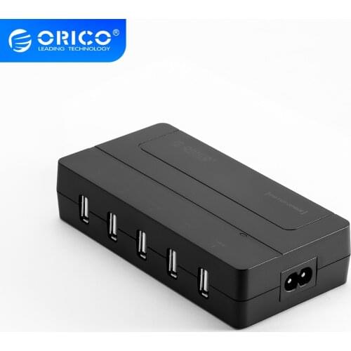 ORICO 5 Ports Charger Desktop USB Fast Charger 5V 6A Max 30W for iPhone 6s / 6 / 6 plus iPad Android Samsung Tab Galaxy S6 Black