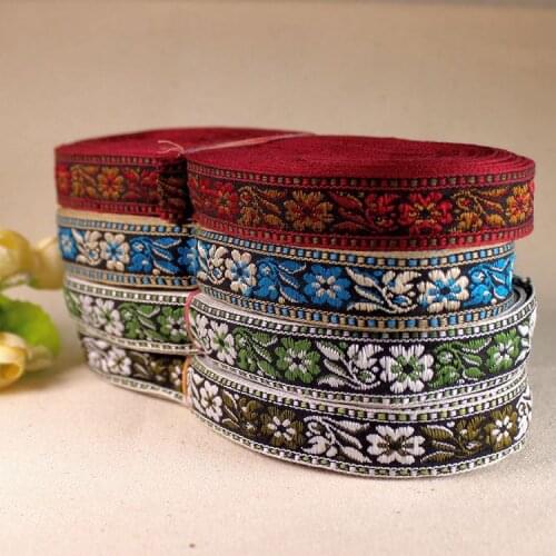 1yard/pack 7/8"(20 mm) Stage retro clothing accessories National wind flower embroidery ribbon Computer embroidery ribbon T-077