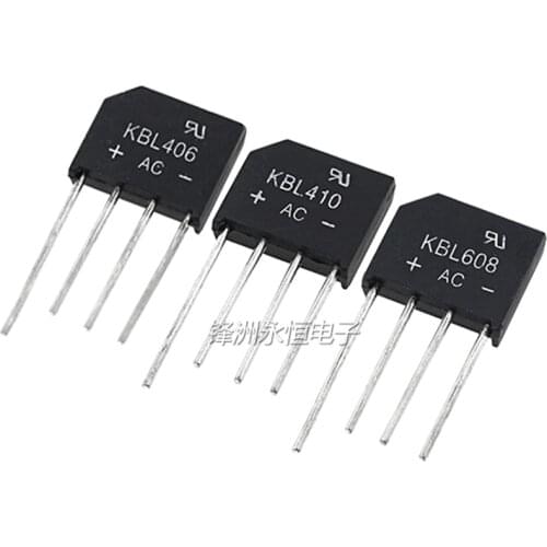10PCS/LOT Bridge rectifier KBL406 KBL410 KBL608 KBL610 4A6A 6-1000V