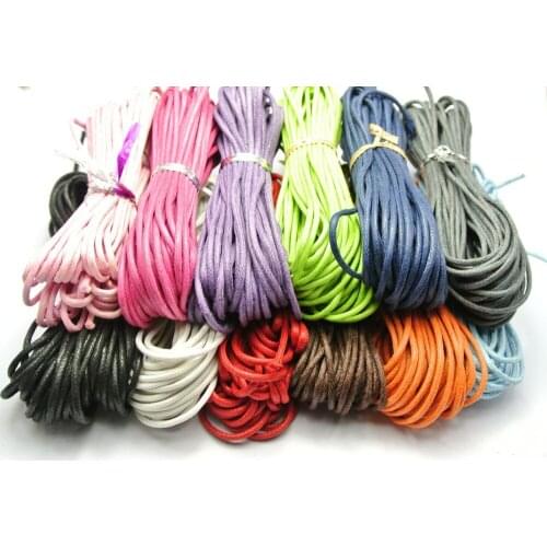 120 Meters Mixed Color Waxed Cotton Beading Cord Thread Line 2mm Jewelry String