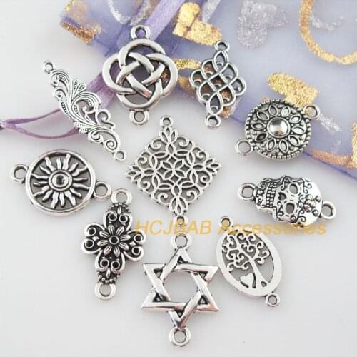 20Pcs Tibetan Silver Color DIY/ Flower Knot Charms Pendants Connectors