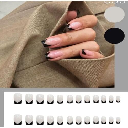 24Pcs/Lot Nails Press On Tips Coffin Acrylic Ballerina False Multi-Designs False Nail For Women Glue On Easy To Use Wear Tips