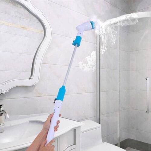 3 Pcs/set Electric Turbo Scrub Long Handle Cleaning Brush Multi Function Wireless Charging Turbo Scrub Electric Cleaning Brush