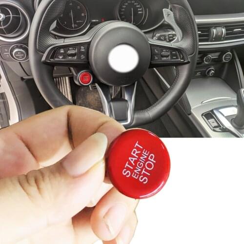 ABS Car Engine Start Stop Push Button Ring Trim Fit for Alfa Romeo Giulia Stelvio 2017-2019 Car Accessories Interior Stickers