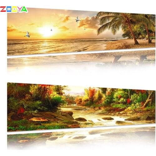 Full Drill 5D Diy Diamond Painting Idyllic Stream Diamond Embroidery Natural Landscape Embroidery Cross Stitch Home Decor Lx116