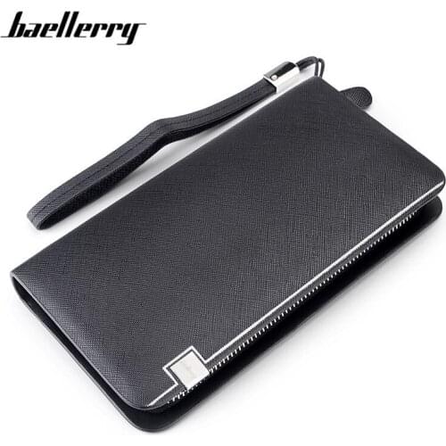 Baeller Multi-functional Long Clutch Wallets Mens Purse Male Wallets Man Business Bag Male Zipper Large Capacity Phone Pocket