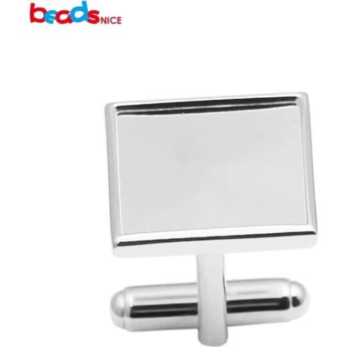 Beadsnice Silver Square Photo Cufflink 16mm Cabochon Setting Silver 925 Cuff Links Wedding Accessories Groomsmen Gifts ID30930