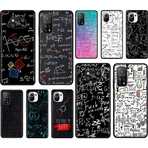 Mobile Phone Case For Xiaomi Mi Poco X3 NFC 10T Pro 5G M3 11 Note 10 Lite Black Shell 9T Cushion Cover Science Physics Formulas
