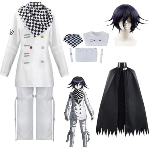 Danganronpa V3 Kokichi Oma Cosplay Costume President Oma Cosplay Wig Cloak Halloween Carnival Party Costumes