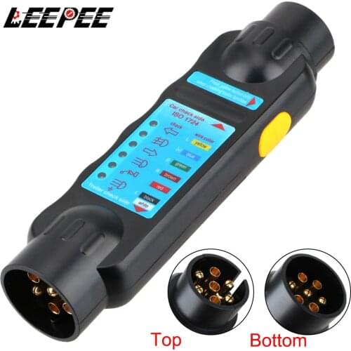 LEEPEE Plug Socket Diagnostic Tools 7 Pin 12V Trailer Tester Car Towing Light Tester Caravan Towing Tow Bar Light Wiring Tester