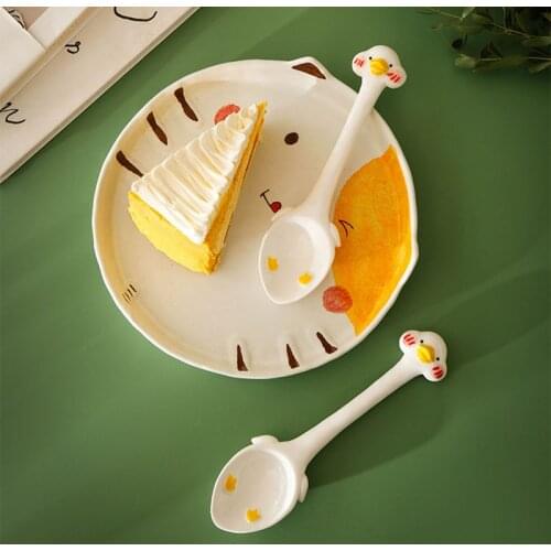 Porcelain Duck Spoon посуда для сервировки ложки Lovely Creative Long Handle Soup Household Rice Spoons Tableware Shooting